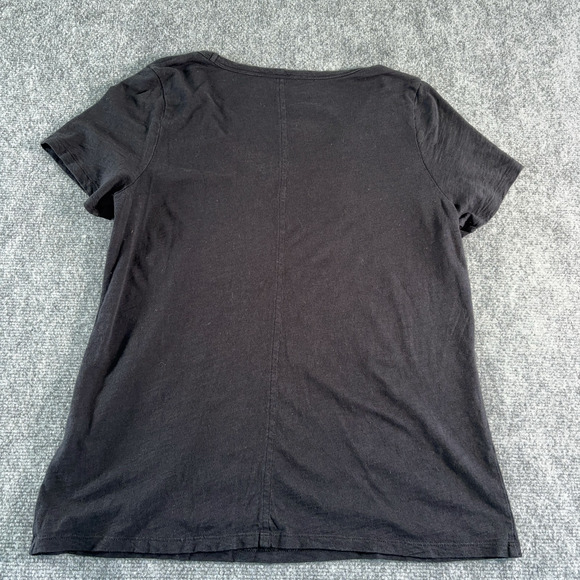 Banana Republic Malibu V-Neck Tee Black Women's Large 60% Cotton Modal - Picture 2 of 7